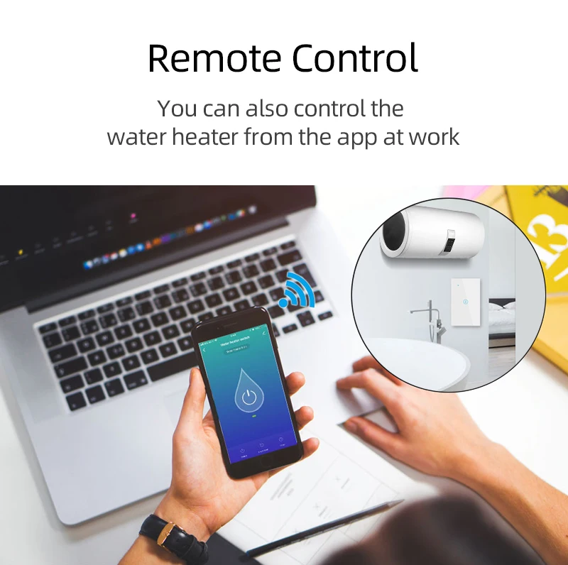 ANDELI WiFi Smart Boiler Switch 20A 4400w Water Heater Smart Life Tuya APP Remote Control Alexa Echo Google Home Voice Control