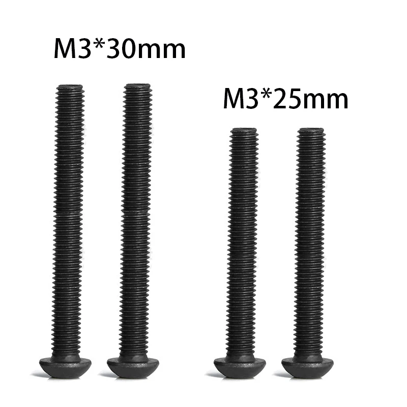 20pcs M2/M3 25mm/30mm Long Screws10.9 Round Head Hex Screw for RC FPV Drone F3 F4 F7 Flight Control ESC Fly Tower Parts