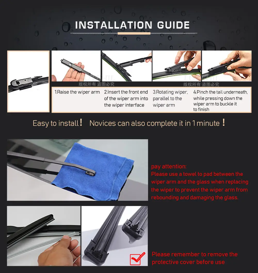 For Nissan Qashqai J10 2006-2013 2007 2008 2009 Wiper Front & Rear Wiper Blades Windshield Windscreen Window Brushes 24"+15"+12"