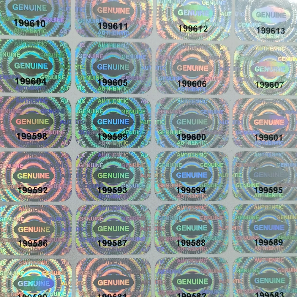 300/600Pcs 24mmx16mm， Tamper Proof Holographic Stickers，Void Tamper Evident Security Labels， GENUINE Warranty Serial Number