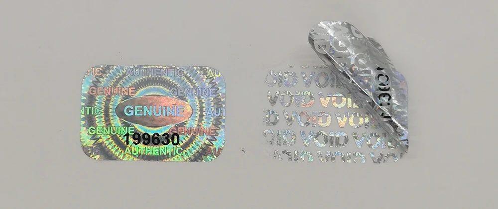 300/600Pcs 24mmx16mm， Tamper Proof Holographic Stickers，Void Tamper Evident Security Labels， GENUINE Warranty Serial Number