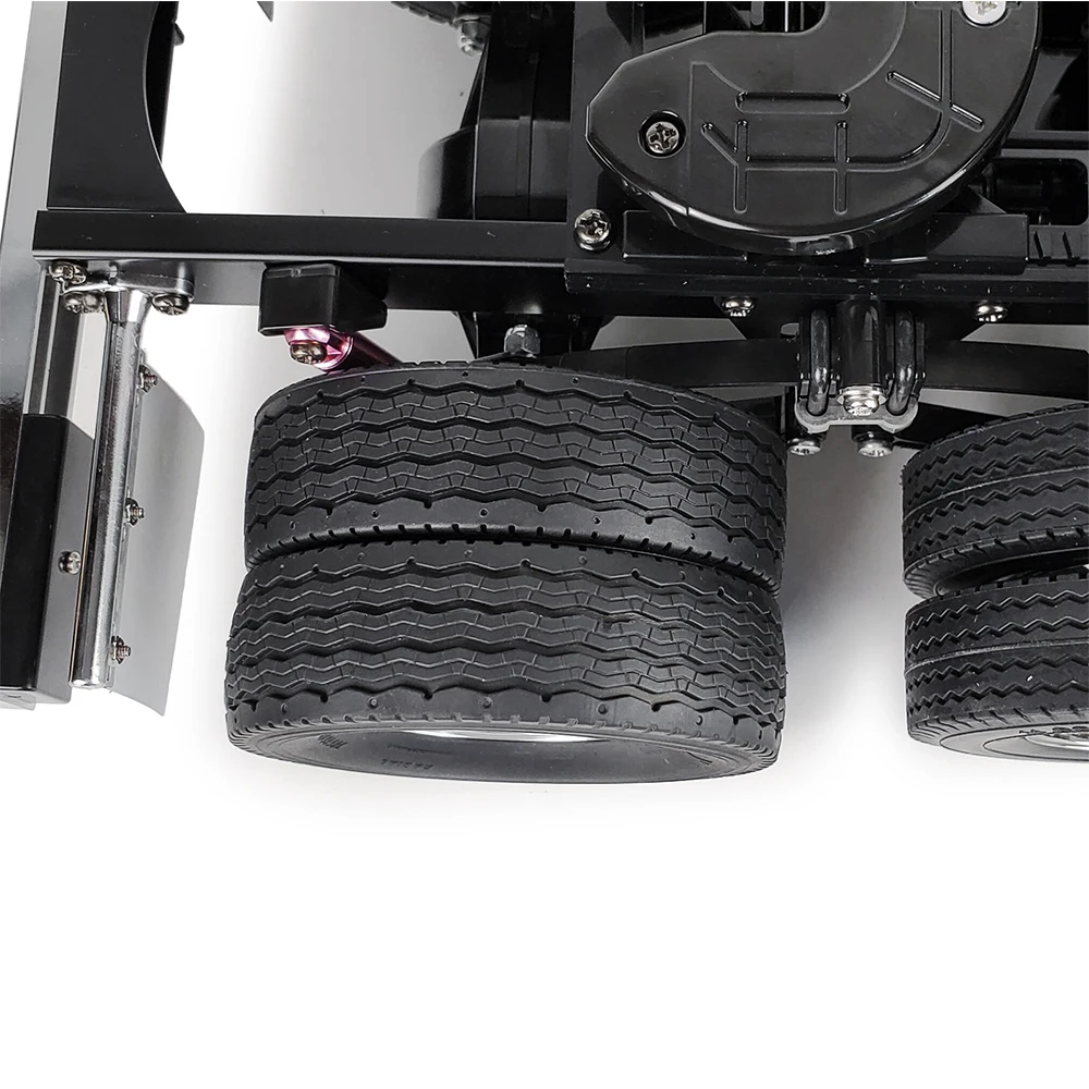 YEAHRUN 22/25/28/30mm Rubber Tyres Wheel Tires for Tamiya 1/14 RC Trailer Tractor Truck Front & Rear Wheel Rims Accessories Part