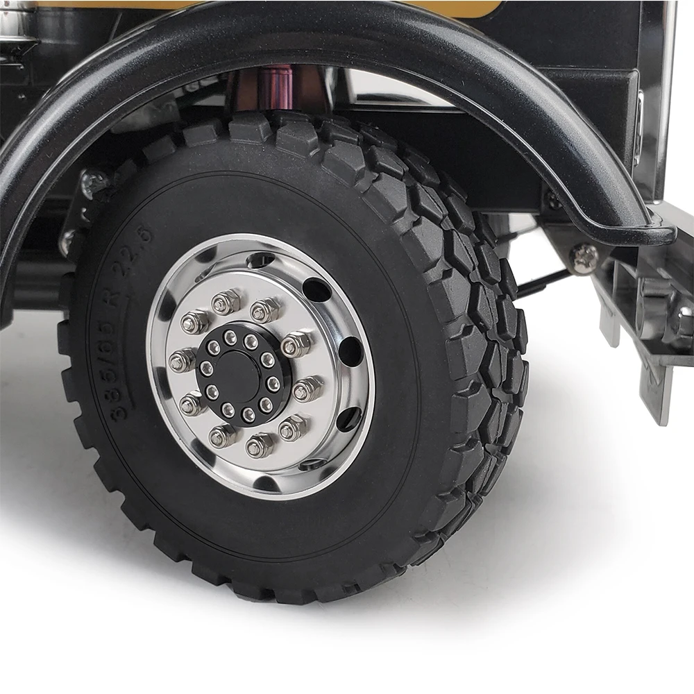 YEAHRUN 22/25/28/30mm Rubber Tyres Wheel Tires for Tamiya 1/14 RC Trailer Tractor Truck Front & Rear Wheel Rims Accessories Part
