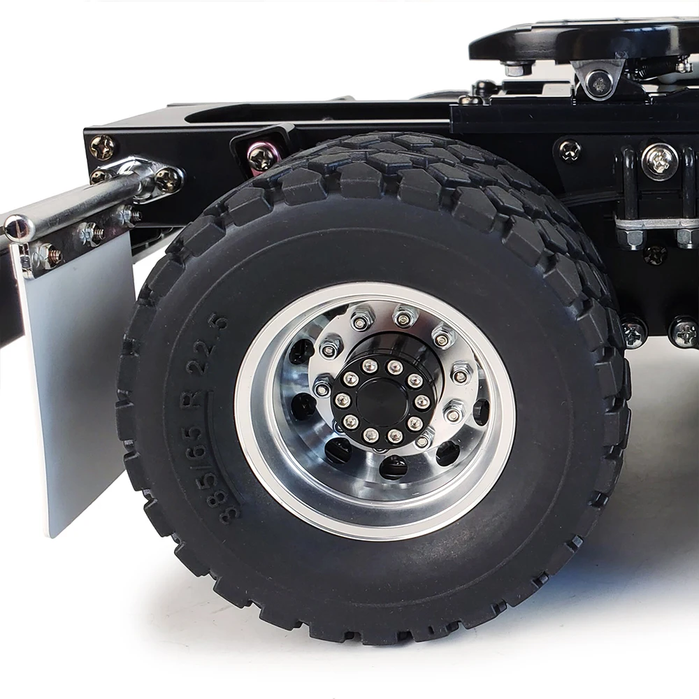 YEAHRUN 22/25/28/30mm Rubber Tyres Wheel Tires for Tamiya 1/14 RC Trailer Tractor Truck Front & Rear Wheel Rims Accessories Part
