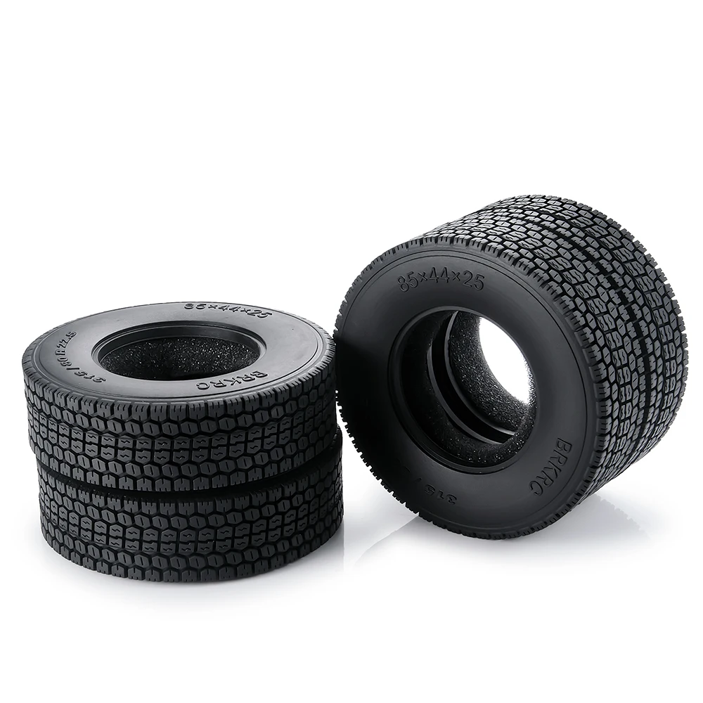 YEAHRUN 22/25/28/30mm Rubber Tyres Wheel Tires for Tamiya 1/14 RC Trailer Tractor Truck Front & Rear Wheel Rims Accessories Part