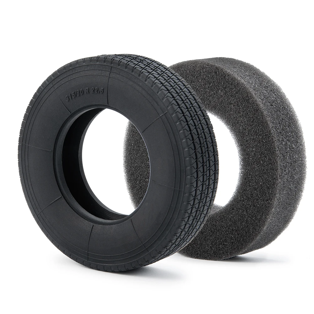 YEAHRUN 22/25/28/30mm Rubber Tyres Wheel Tires for Tamiya 1/14 RC Trailer Tractor Truck Front & Rear Wheel Rims Accessories Part