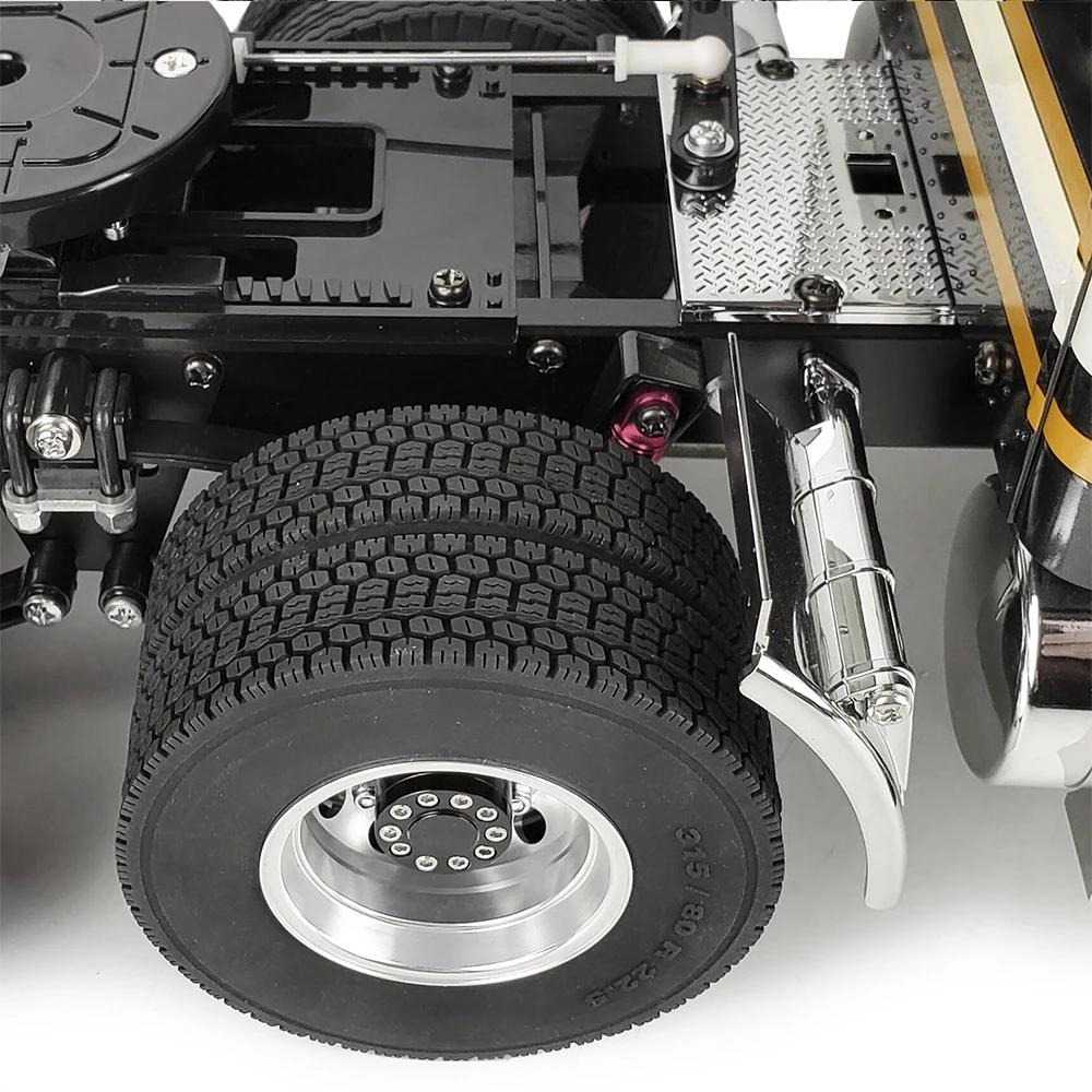 YEAHRUN 22/25/28/30mm Rubber Tyres Wheel Tires for Tamiya 1/14 RC Trailer Tractor Truck Front & Rear Wheel Rims Accessories Part