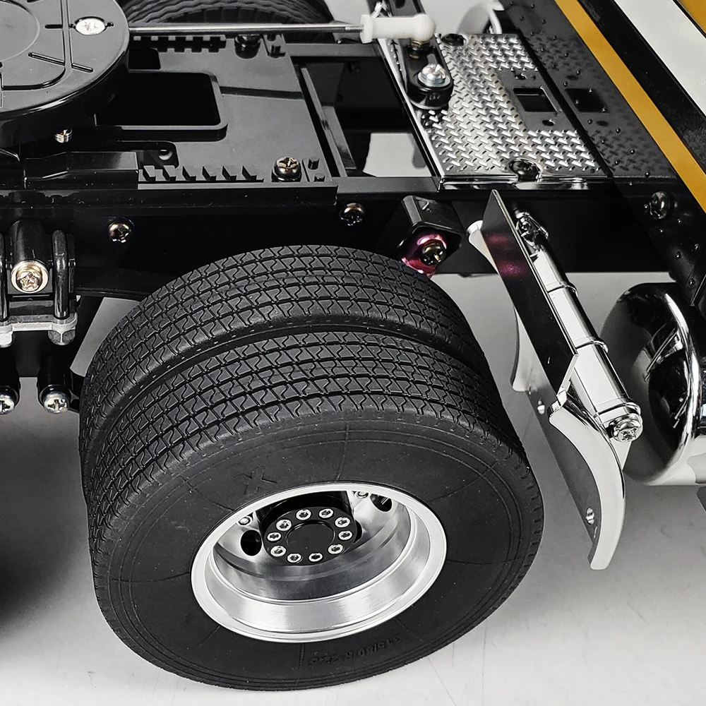 YEAHRUN 22/25/28/30mm Rubber Tyres Wheel Tires for Tamiya 1/14 RC Trailer Tractor Truck Front & Rear Wheel Rims Accessories Part