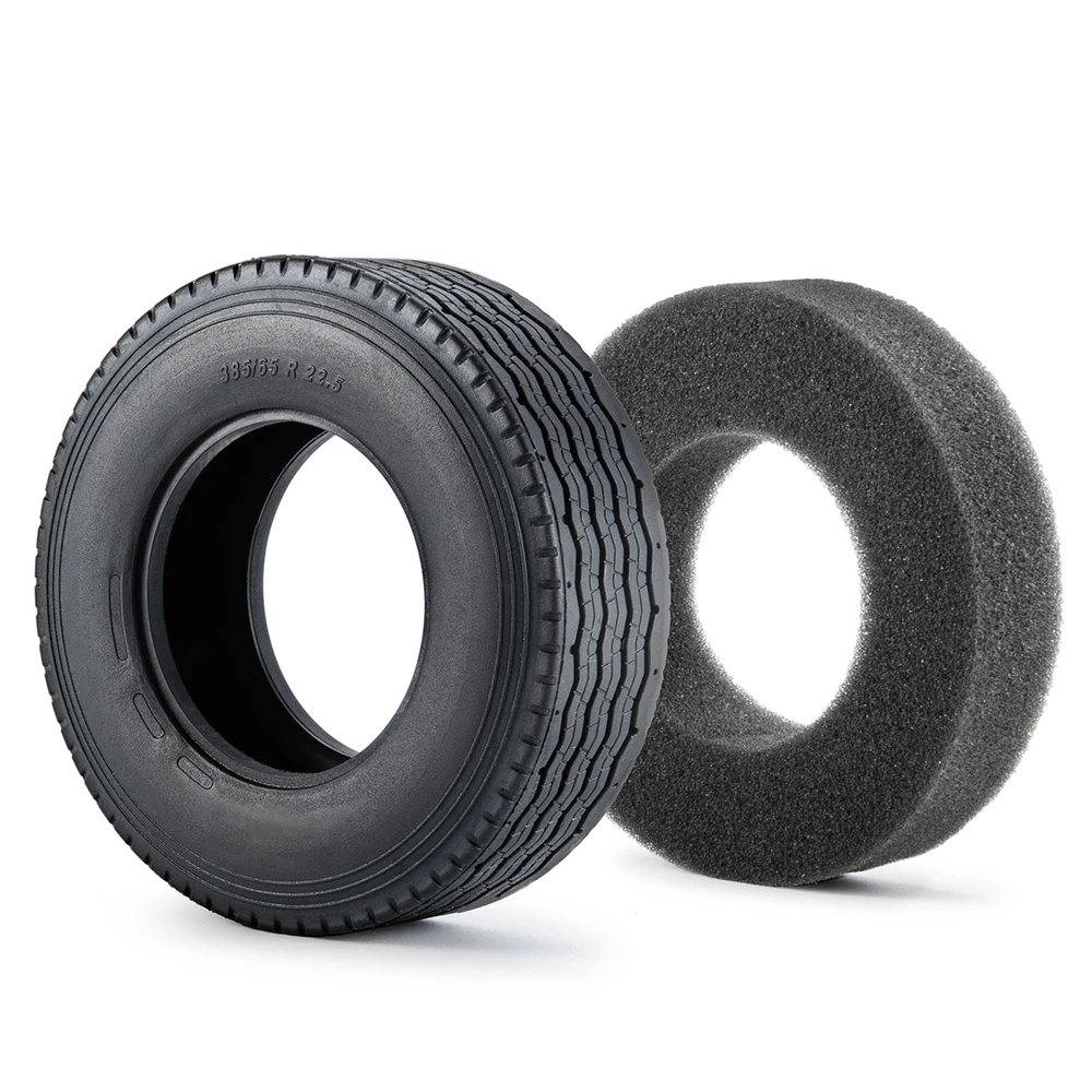 YEAHRUN 22/25/28/30mm Rubber Tyres Wheel Tires for Tamiya 1/14 RC Trailer Tractor Truck Front & Rear Wheel Rims Accessories Part