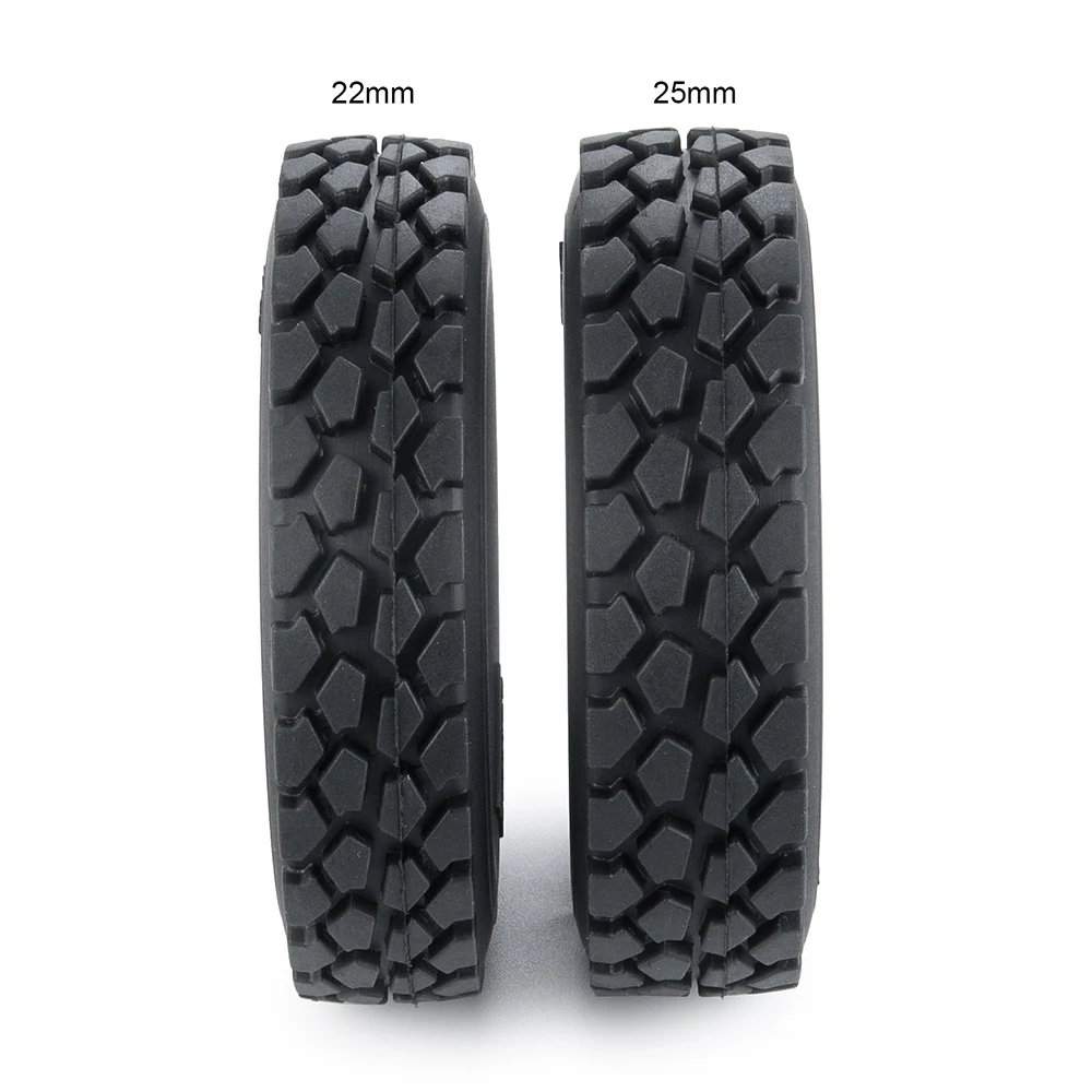 YEAHRUN 22/25/28/30mm Rubber Tyres Wheel Tires for Tamiya 1/14 RC Trailer Tractor Truck Front & Rear Wheel Rims Accessories Part