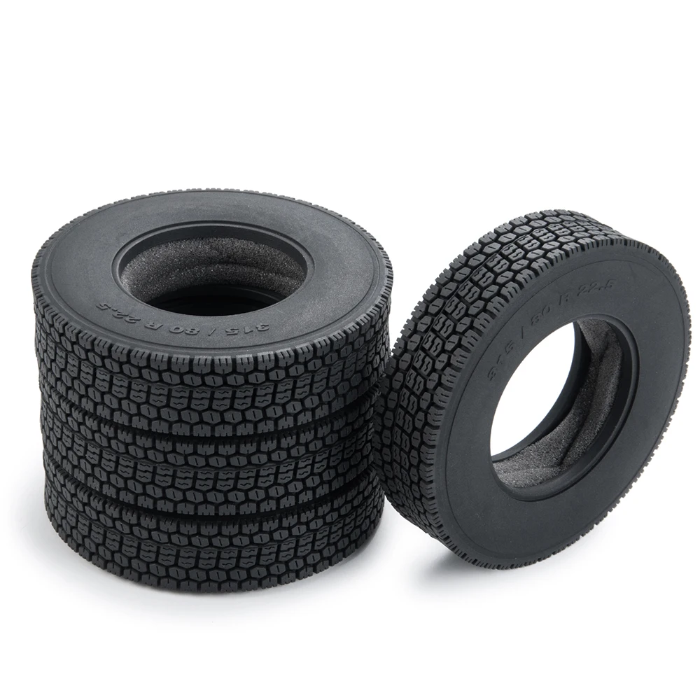 YEAHRUN 22/25/28/30mm Rubber Tyres Wheel Tires for Tamiya 1/14 RC Trailer Tractor Truck Front & Rear Wheel Rims Accessories Part
