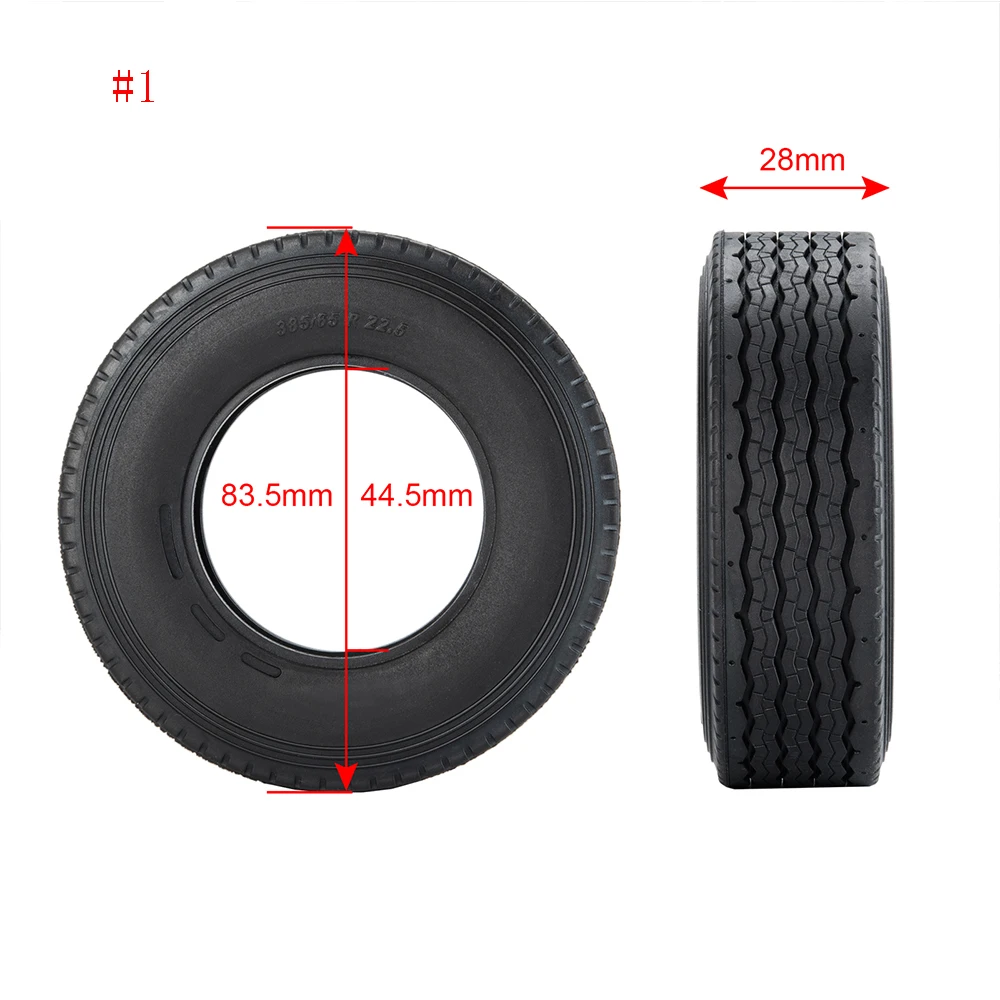 YEAHRUN 22/25/28/30mm Rubber Tyres Wheel Tires for Tamiya 1/14 RC Trailer Tractor Truck Front & Rear Wheel Rims Accessories Part