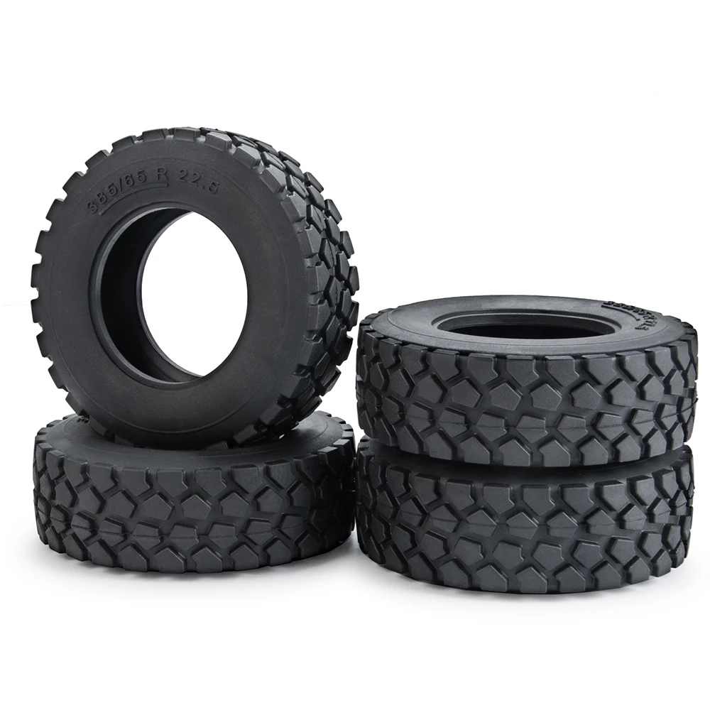 YEAHRUN 22/25/28/30mm Rubber Tyres Wheel Tires for Tamiya 1/14 RC Trailer Tractor Truck Front & Rear Wheel Rims Accessories Part