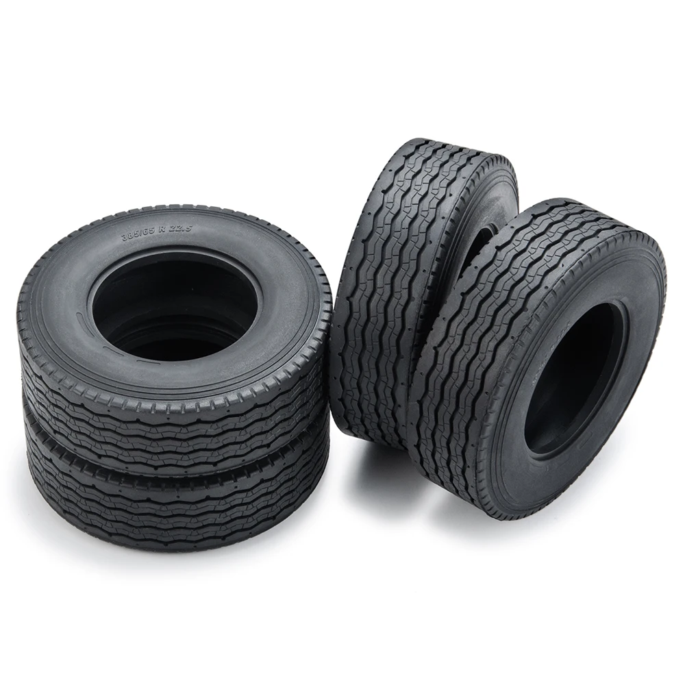 YEAHRUN 22/25/28/30mm Rubber Tyres Wheel Tires for Tamiya 1/14 RC Trailer Tractor Truck Front & Rear Wheel Rims Accessories Part