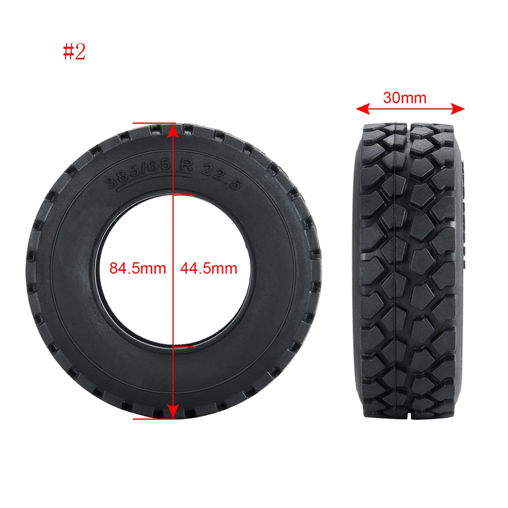 YEAHRUN 22/25/28/30mm Rubber Tyres Wheel Tires for Tamiya 1/14 RC Trailer Tractor Truck Front & Rear Wheel Rims Accessories Part