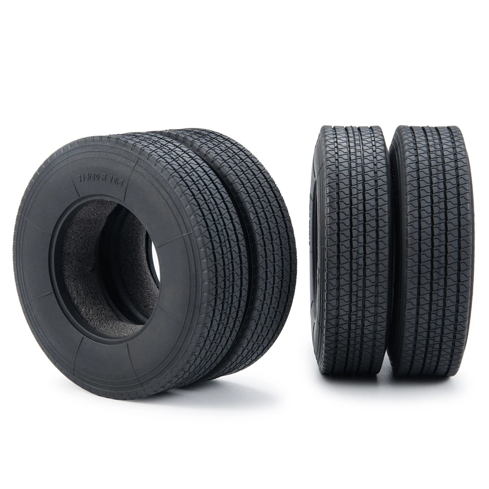 YEAHRUN 22/25/28/30mm Rubber Tyres Wheel Tires for Tamiya 1/14 RC Trailer Tractor Truck Front & Rear Wheel Rims Accessories Part