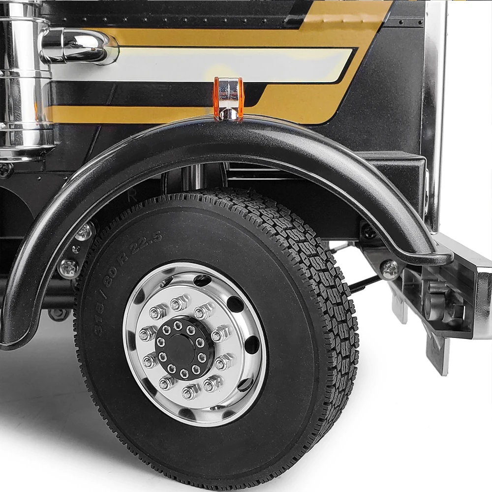 YEAHRUN 22/25/28/30mm Rubber Tyres Wheel Tires for Tamiya 1/14 RC Trailer Tractor Truck Front & Rear Wheel Rims Accessories Part