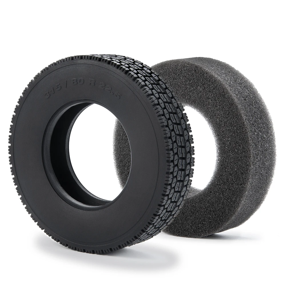 YEAHRUN 22/25/28/30mm Rubber Tyres Wheel Tires for Tamiya 1/14 RC Trailer Tractor Truck Front & Rear Wheel Rims Accessories Part