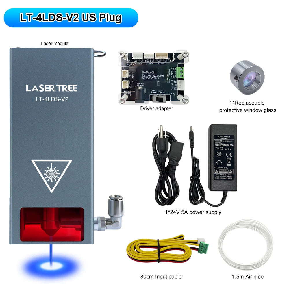 LASER TREE 20W/10W/5W/4W Laser Head For CNC Engraver Wood Cutting DIY Laser Tools 450nm TTL/ PWM Blue Light Laser Module