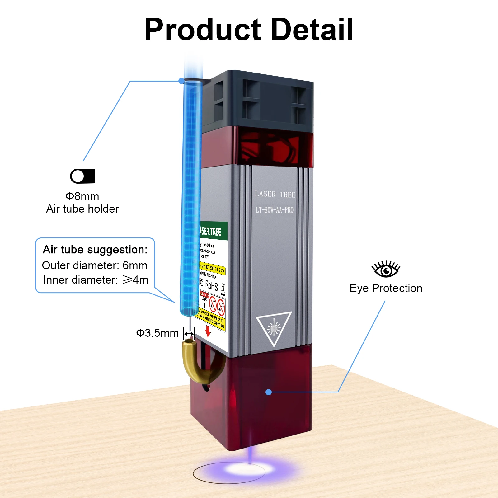 LASER TREE 20W/10W/5W/4W Laser Head For CNC Engraver Wood Cutting DIY Laser Tools 450nm TTL/ PWM Blue Light Laser Module