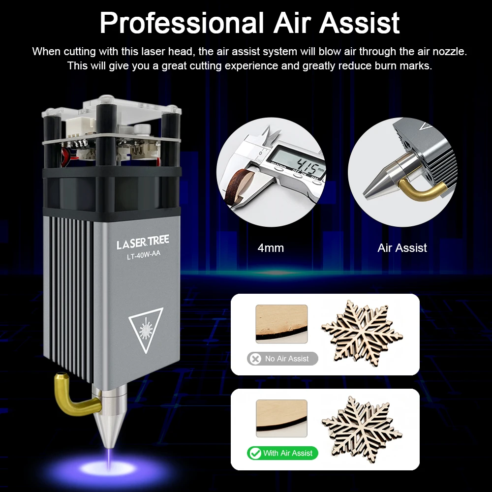 LASER TREE 20W/10W/5W/4W Laser Head For CNC Engraver Wood Cutting DIY Laser Tools 450nm TTL/ PWM Blue Light Laser Module