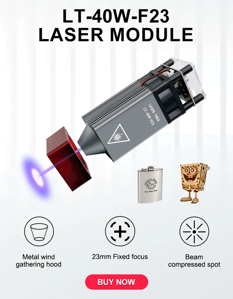 LASER TREE 20W/10W/5W/4W Laser Head For CNC Engraver Wood Cutting DIY Laser Tools 450nm TTL/ PWM Blue Light Laser Module