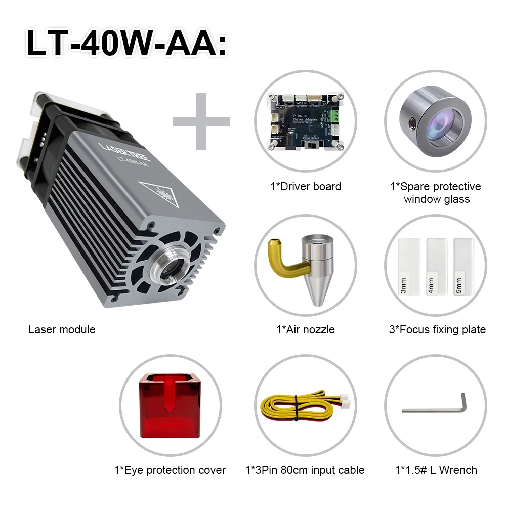 LASER TREE 20W/10W/5W/4W Laser Head For CNC Engraver Wood Cutting DIY Laser Tools 450nm TTL/ PWM Blue Light Laser Module