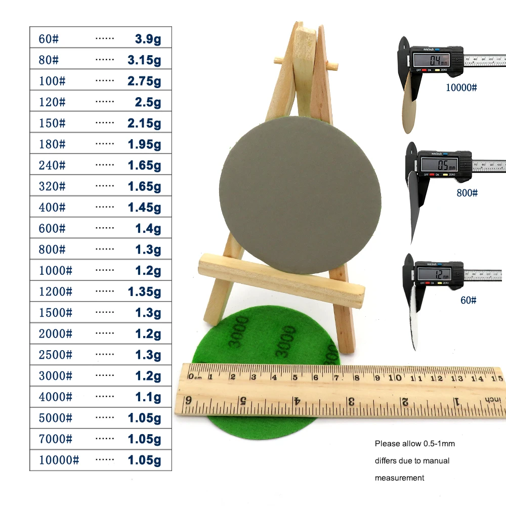 100Pcs 3 Inch 75mm Waterproof Sanding Discs Hook Loop Silicon Carbide Sandpaper Wet/Dry 60 -10000 Grit For Polishing Grinding