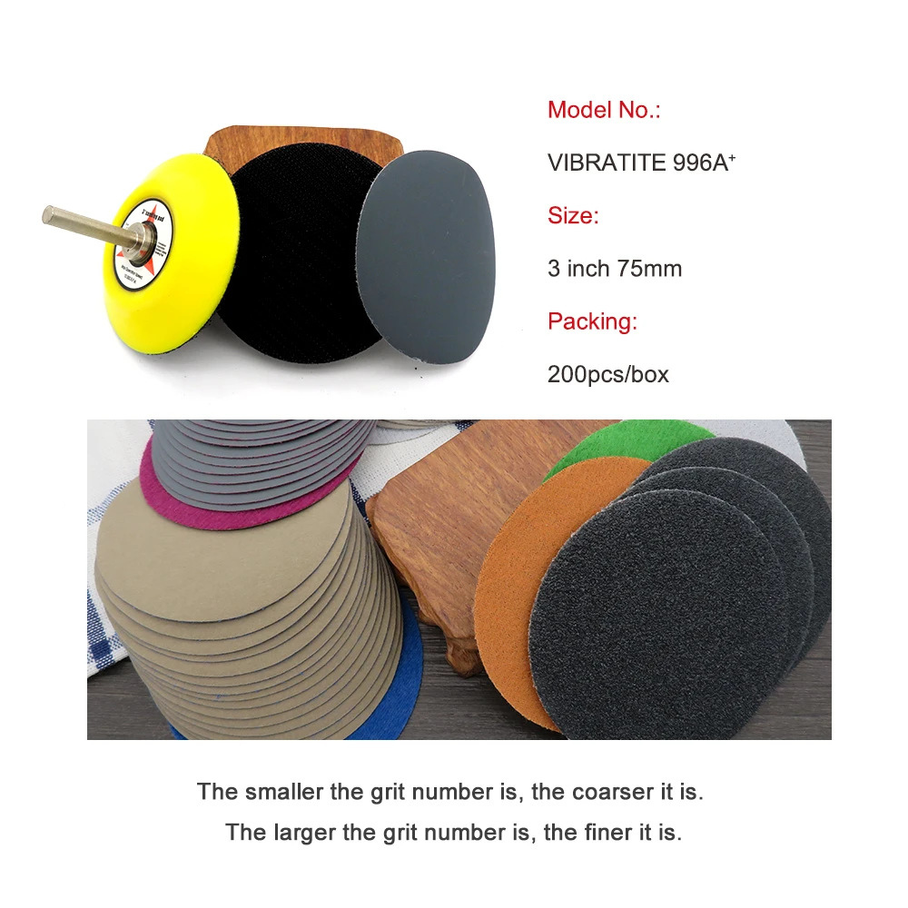 100Pcs 3 Inch 75mm Waterproof Sanding Discs Hook Loop Silicon Carbide Sandpaper Wet/Dry 60 -10000 Grit For Polishing Grinding