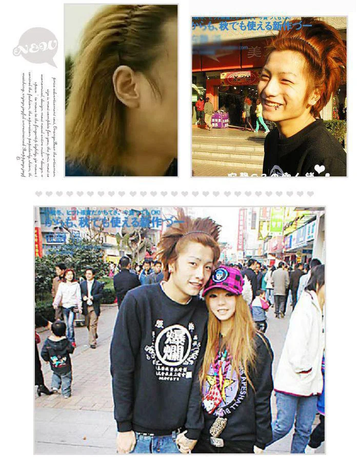 New fashion net red widened and thickened men and women metal wavy long hair wash headband