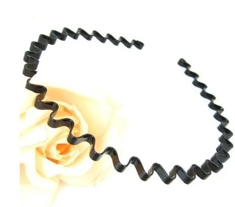 New fashion net red widened and thickened men and women metal wavy long hair wash headband