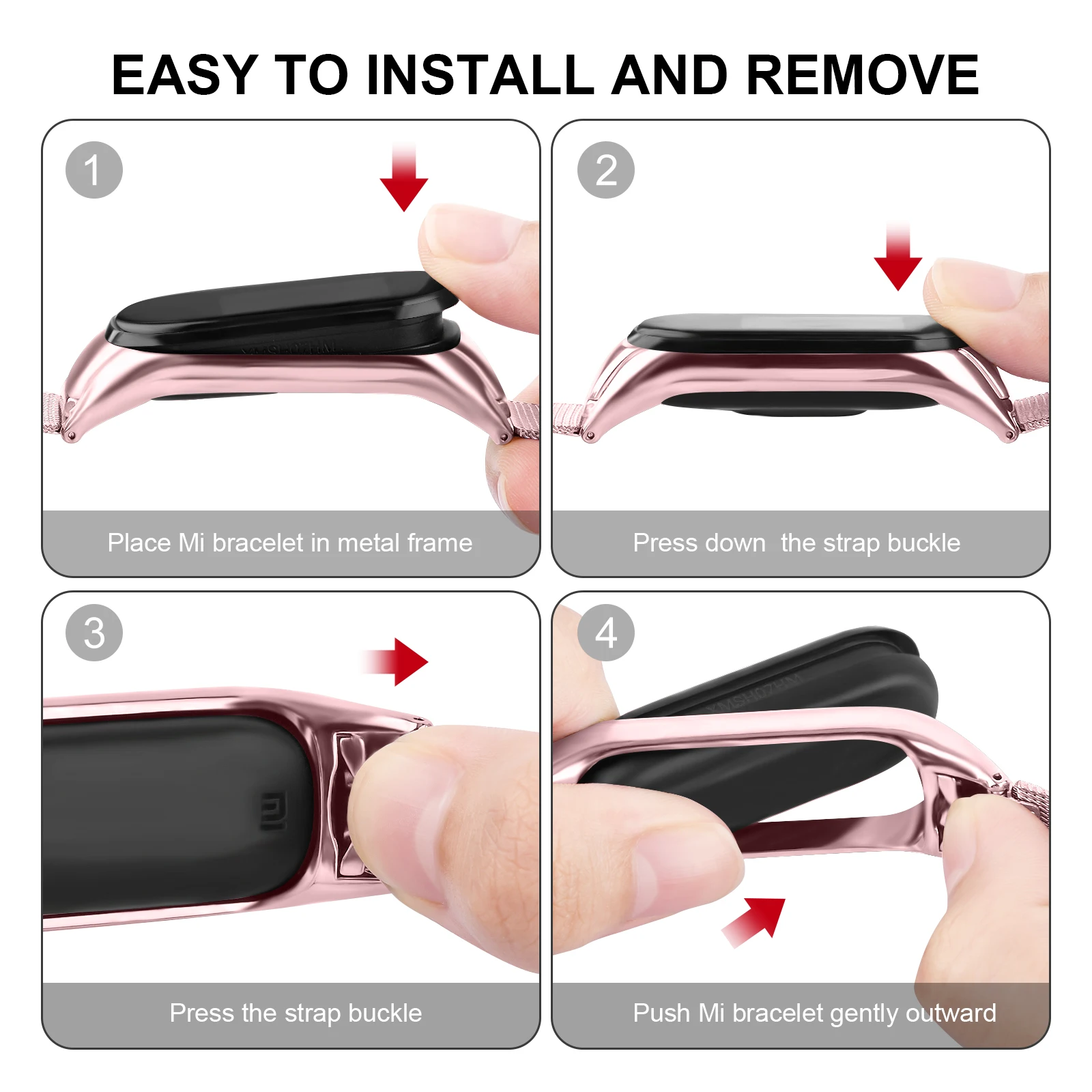 Bracelet Strap for Xiaomi Mi Band 6 5 4 3 Metal Watch Band Milanese for Mi Band 4 3 Wristband Wrist Belt Smartwatch Accessories