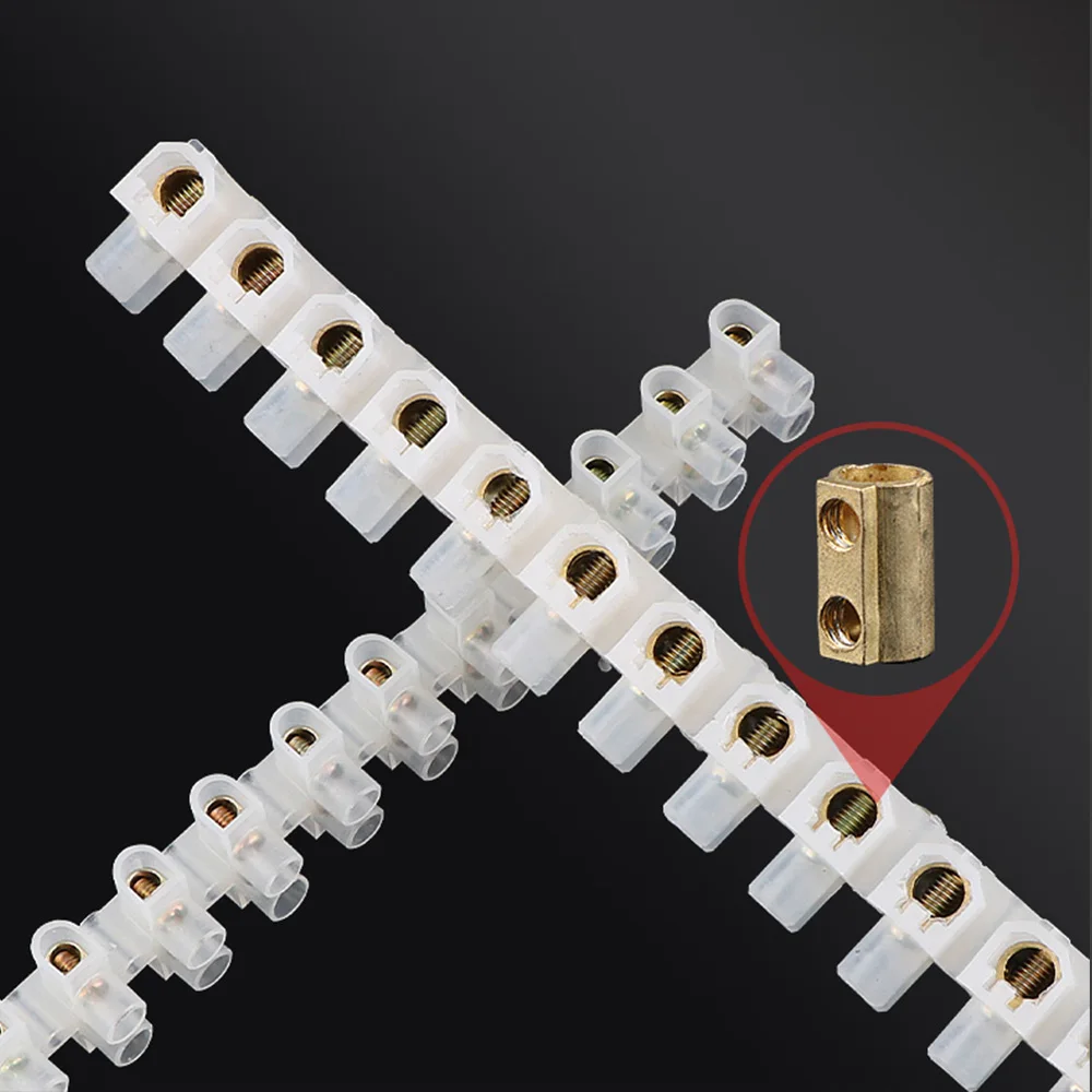 Junction Box Electrical Screw Terminal Block and Insulated Barrier Strip Wire Connectors Connecter Electronic Cable Contacts