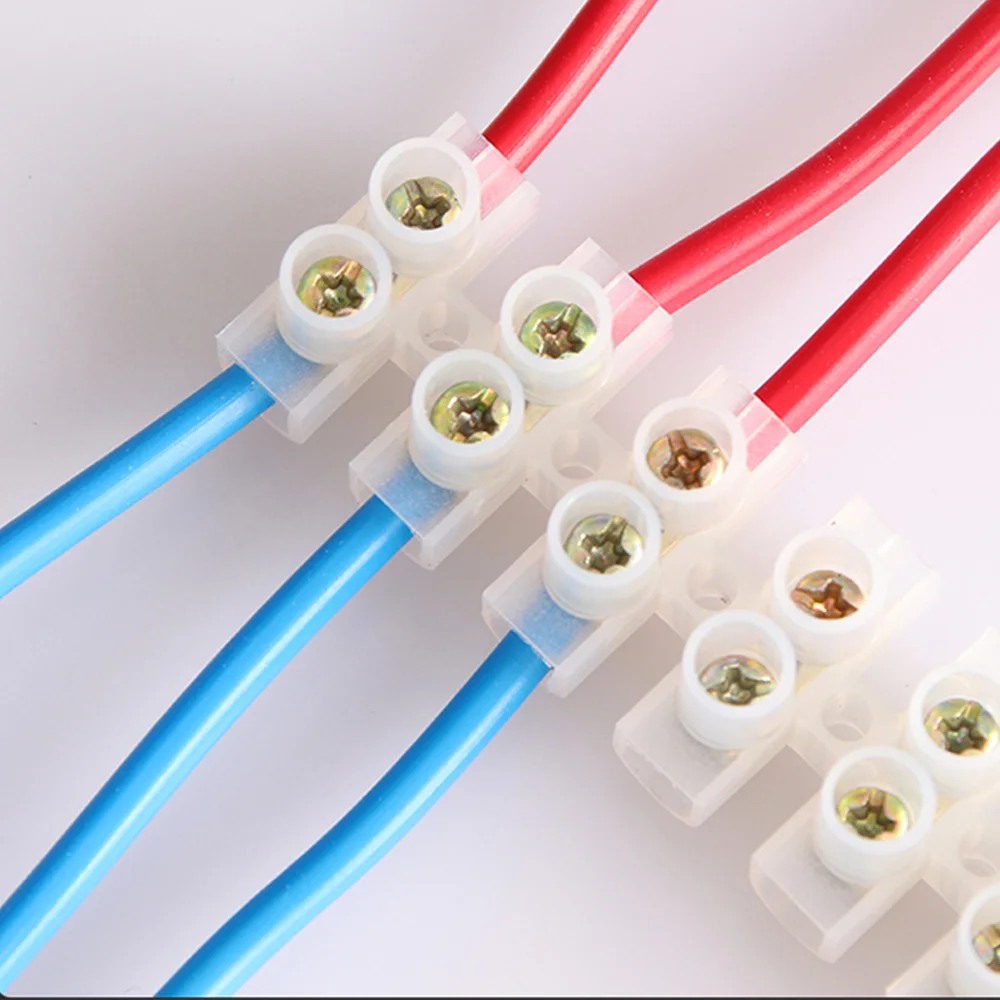 Junction Box Electrical Screw Terminal Block and Insulated Barrier Strip Wire Connectors Connecter Electronic Cable Contacts