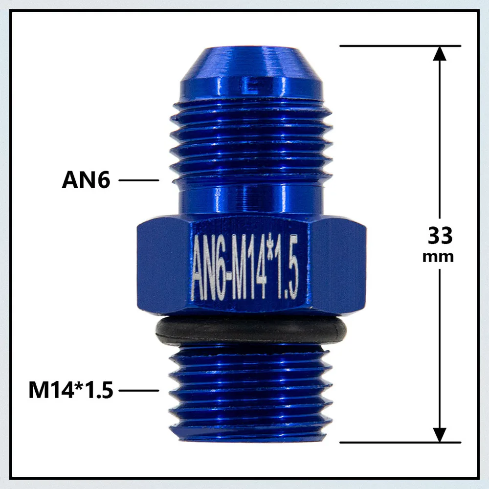 1Pcs Aluminum Alloy AN6/AN8/AN10/AN12 to AN/M14/M16/M18x1.5 Metric Fuel Hose Adapter Pipe Thread Fitting for Oil Cooler System