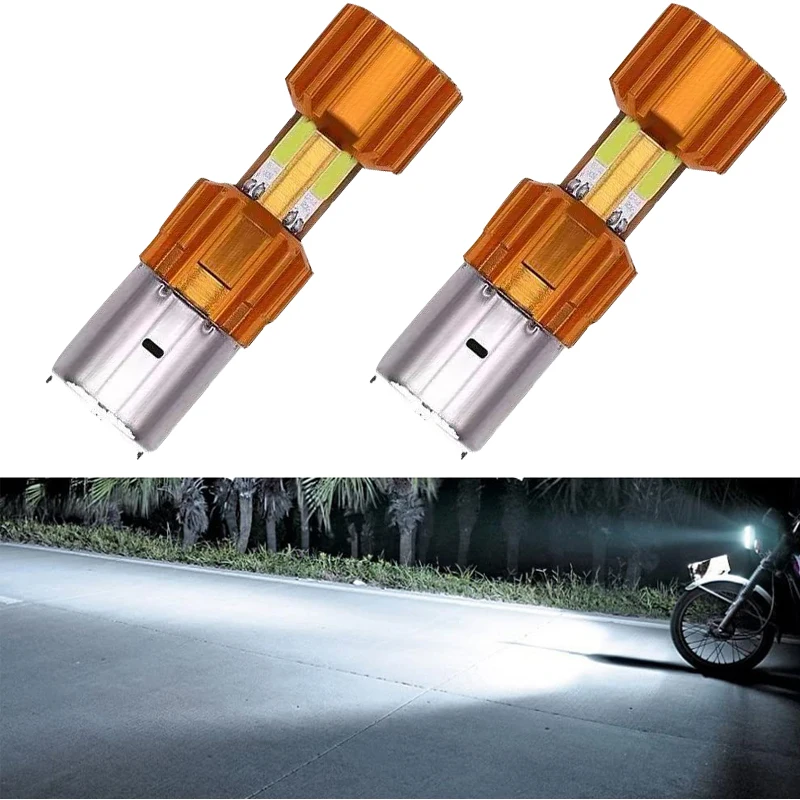H4/P15D/BA20D 18W LED 3 COB Motorcycle Headlight Bulb 66000LM 6000K Hi/Lo Beam Light
