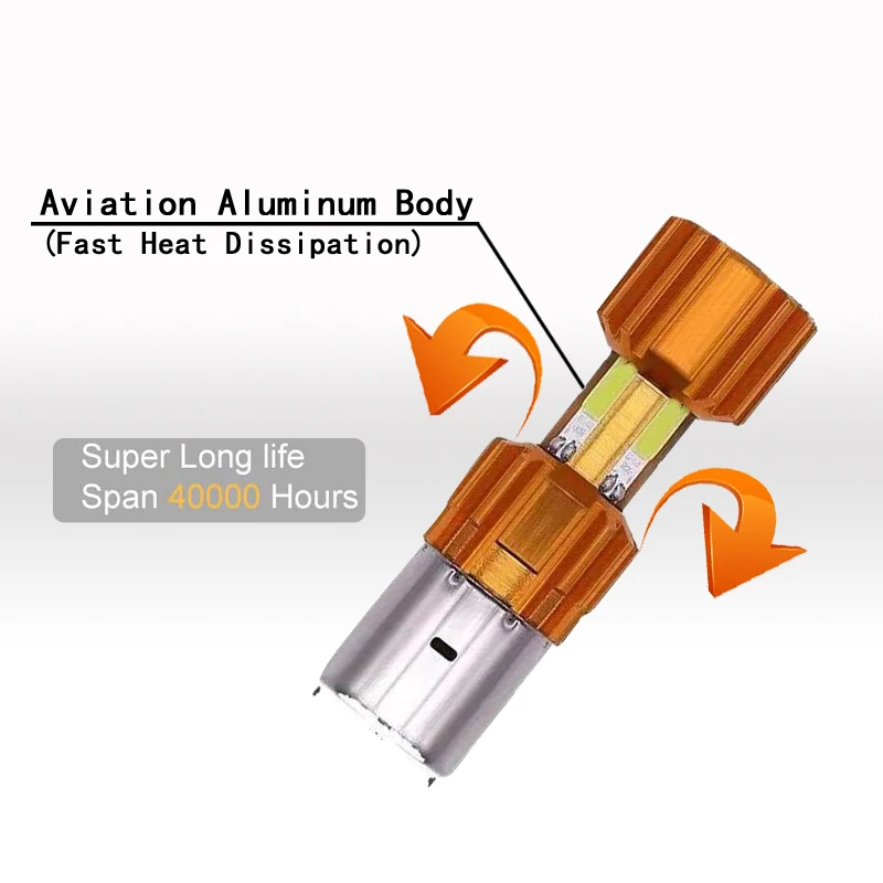H4/P15D/BA20D 18W LED 3 COB Motorcycle Headlight Bulb 66000LM 6000K Hi/Lo Beam Light