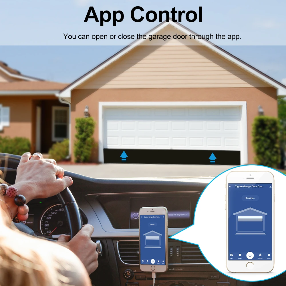 Tuya ZigBee 3.0 Garage Door Wireless Sensor Opener Controller Switch Control by Smart Life Works with Google Home Echo Alexa