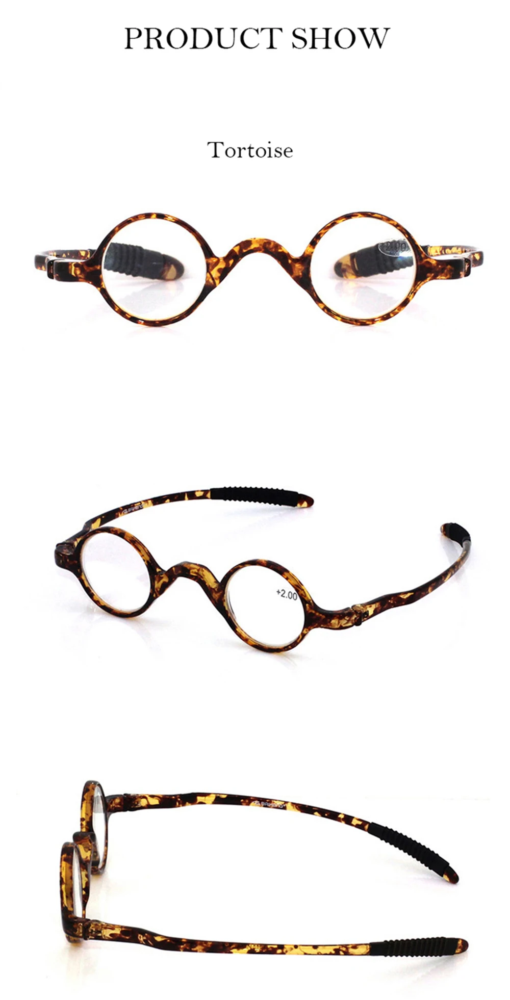 IENJOY Reading Glasses Anti Blue Light Round Frame Reading Glasses Men Ultralight TR Presbyopic Eyewear with Box Diopter 1.0-4.0