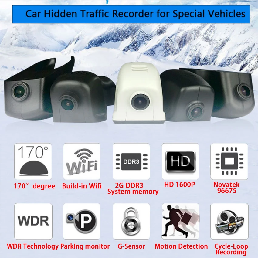 Dash Cam For Volvo XC40 XC60 XC90 S60 V60 S90 V90 V40 S80 XC70 Polestar 2 Car Dvr HD Camera WiFi Driving Recorder Auto Parts