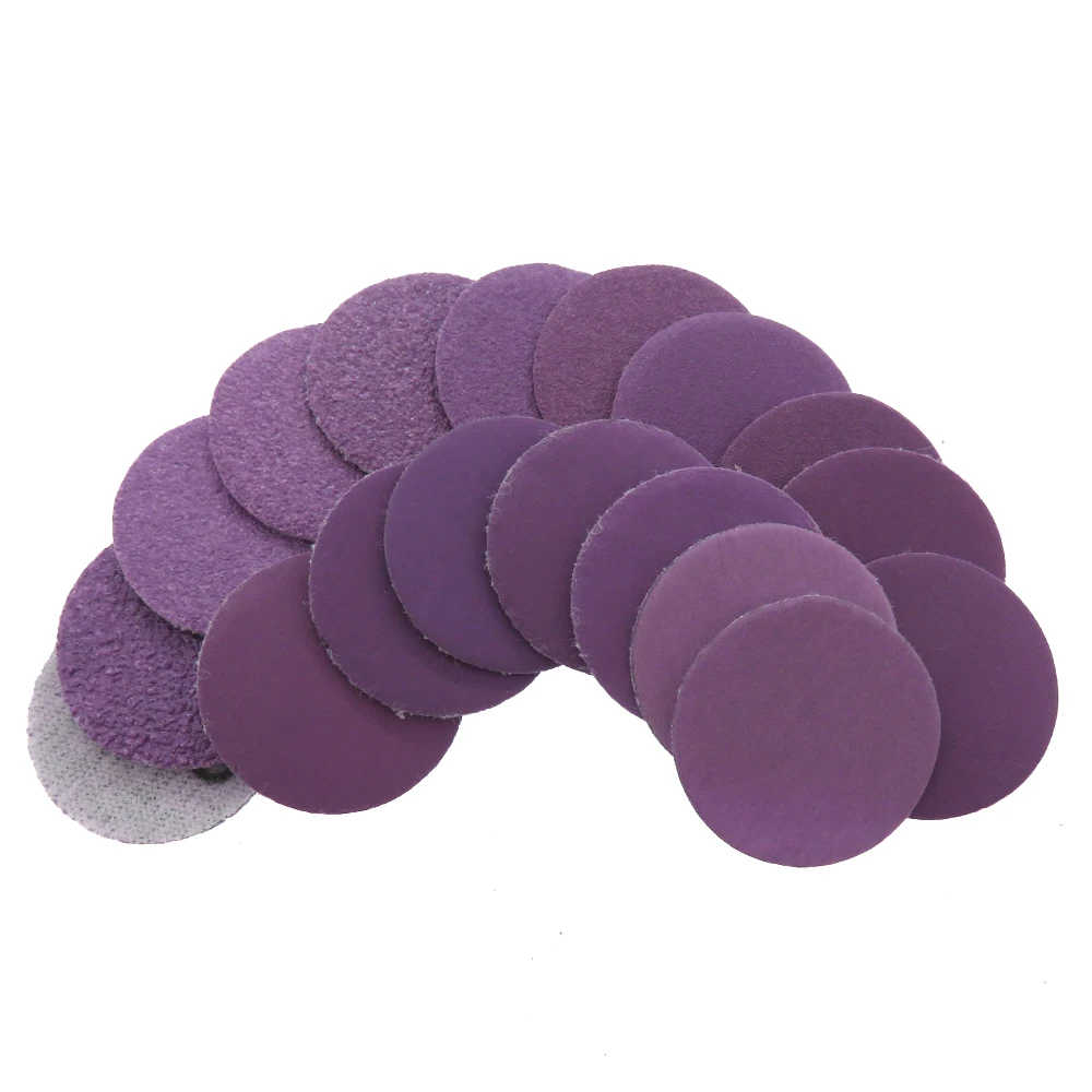 100 Pcs Sanding disc 1 Inch Film Hook Loop 60-10000 Grit 25mm Sandpaper Wet Dry for Wood Metal Automotive Finishing Grinding