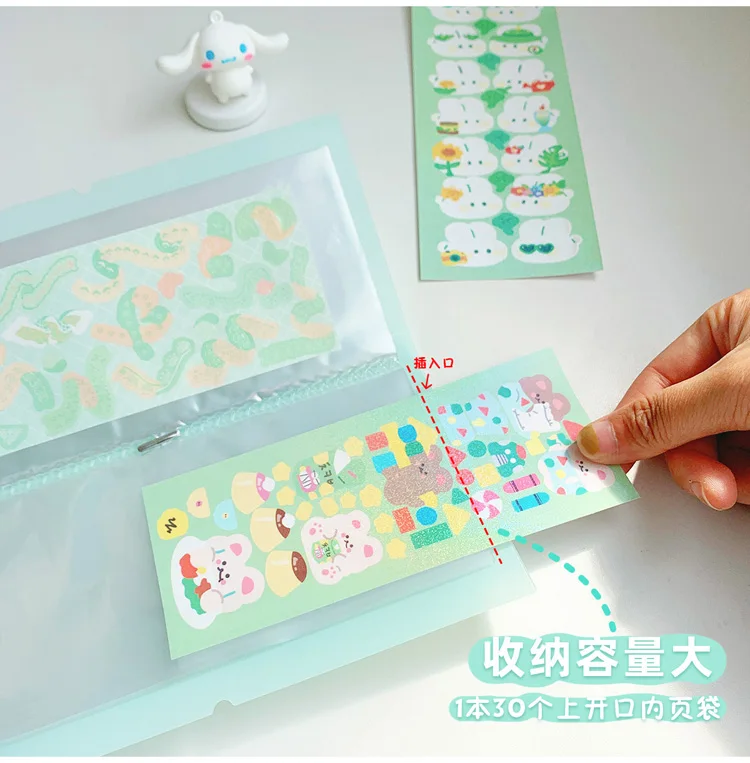 Yoofun 30sheets Album Scrapbooking Material Paper Stickers Collection Storage Book Card Holder Transparent Photo Storage