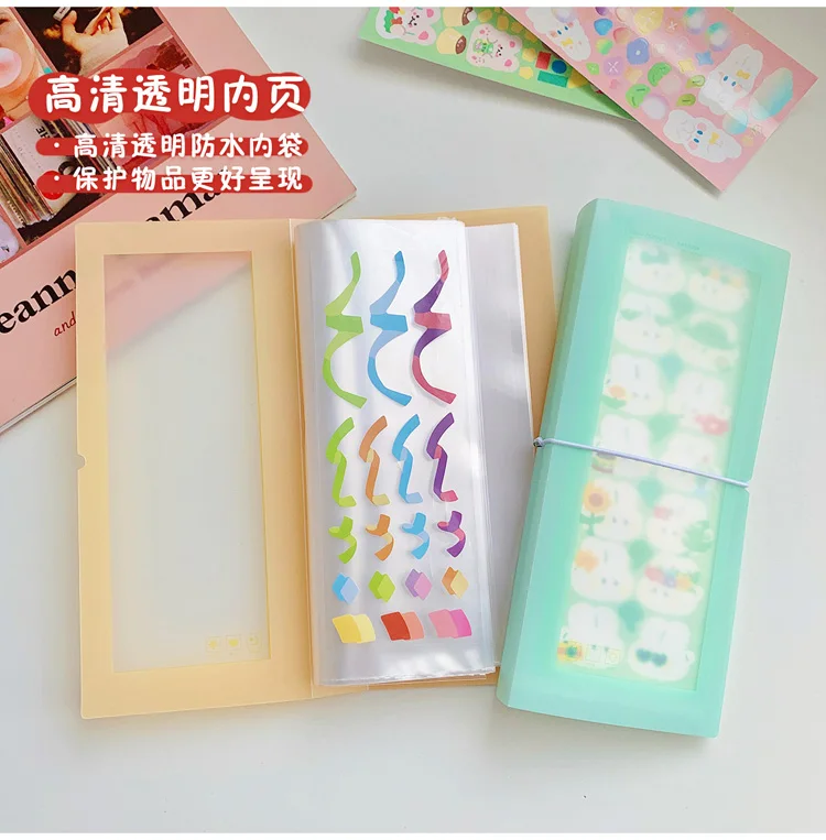Yoofun 30sheets Album Scrapbooking Material Paper Stickers Collection Storage Book Card Holder Transparent Photo Storage