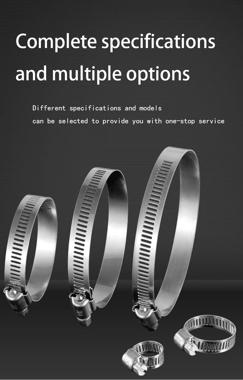 1pcs 8mm-700mm Pipe Hose Clamps Stainless Steel Hoop Clamp Automotive Car Fuel Pipe Tube Clip Hardware Spring Water Plumbing