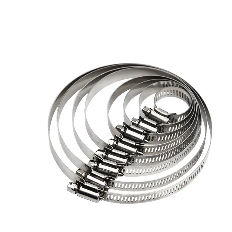 1pcs 8mm-700mm Pipe Hose Clamps Stainless Steel Hoop Clamp Automotive Car Fuel Pipe Tube Clip Hardware Spring Water Plumbing