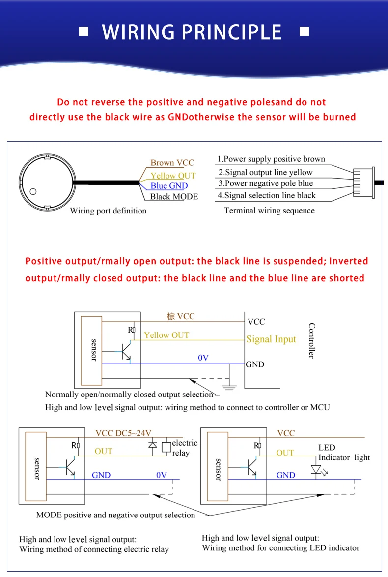 XKC-Y25 Non-contact 5-24V Easy-Installed Water Liquid Level Sensor for 20mm Thickness Containers and Pipelines
