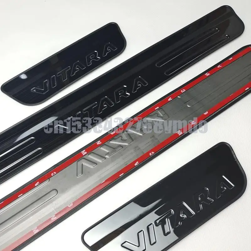 High quality stainless steel Scuff Plate/Door Sill Protector Sticker Car Styling For 2016 -2018 Suzuki Vitara 4pcs/set