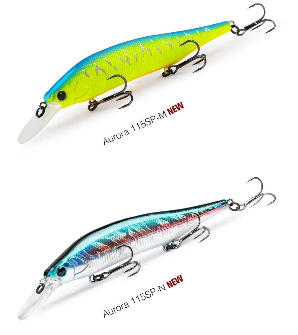TSURINOYA Suspending Minnow 115SP 115mm 17.2g Weight System Fishing Lure AURORA Pike Bass Jerkbait Hard Bait