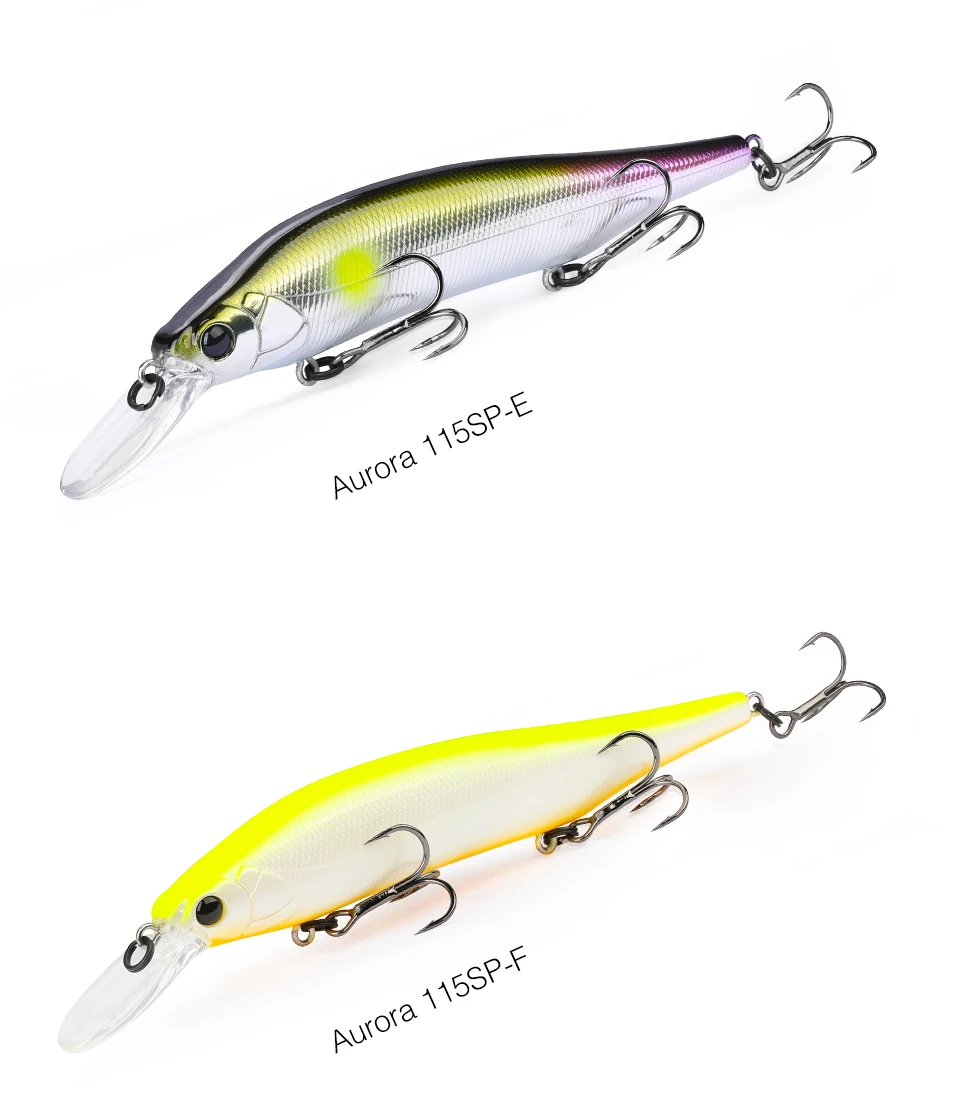 TSURINOYA Suspending Minnow 115SP 115mm 17.2g Weight System Fishing Lure AURORA Pike Bass Jerkbait Hard Bait