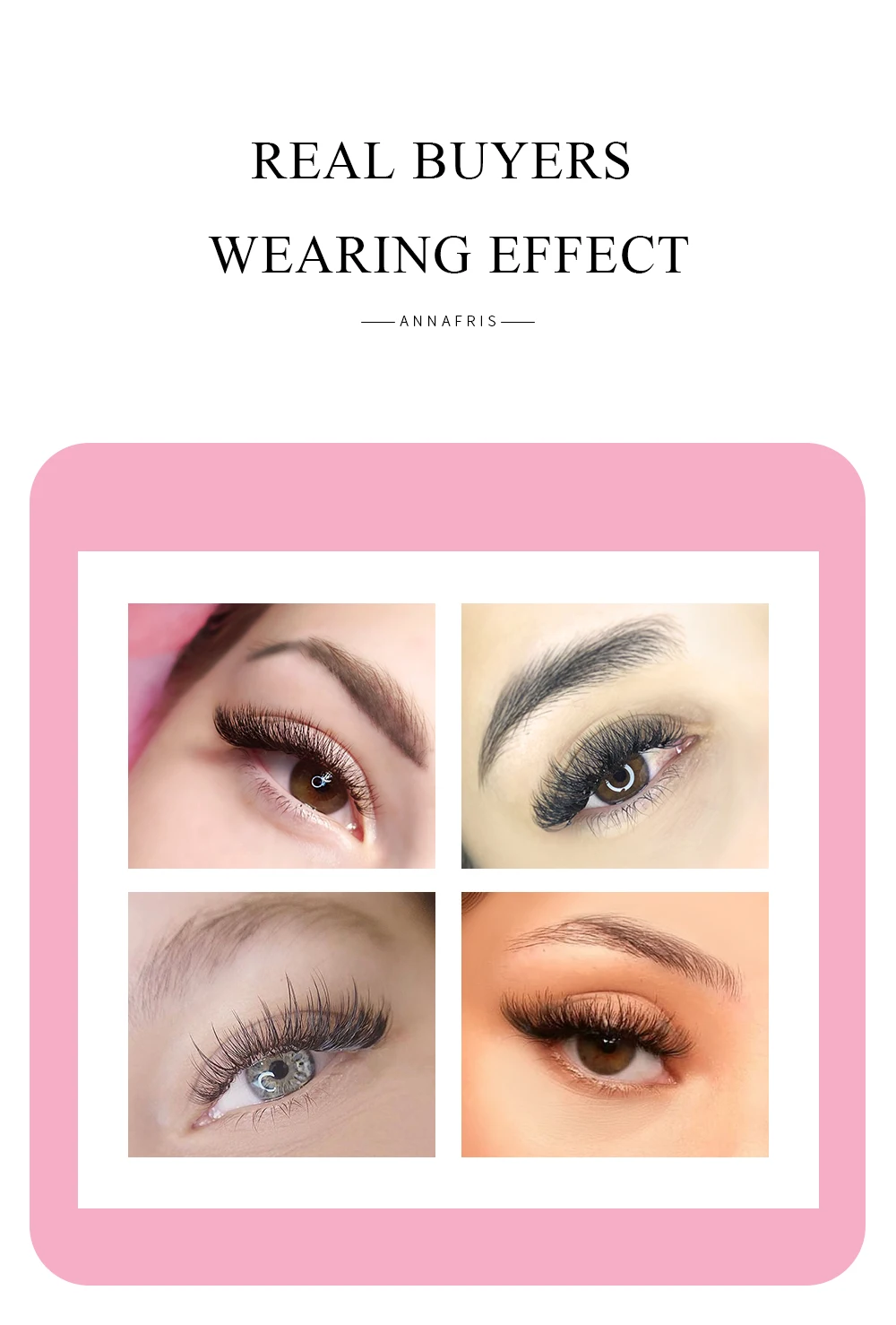 ANNAFRIS Individual Premium Eyelashes Super Soft Silk Mink 15-20mm Mixed Length Extension Volume False Lashes Supplie Cilios